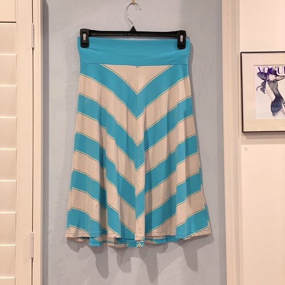 Old Navy Blue/Gray Striped Midi Skirt - XS - Picture 1 of 6